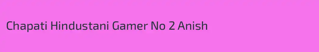Chapati Hindustani Gamer No 2 Anish